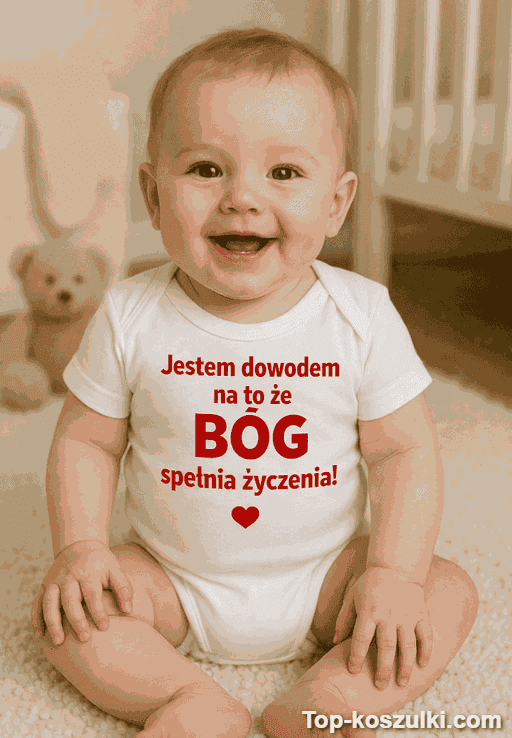 Śmieszne body niemowlęce Bóg spełnia życzenia