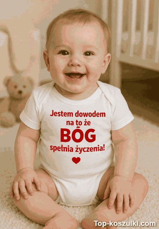 Śmieszne body niemowlęce Bóg spełnia życzenia