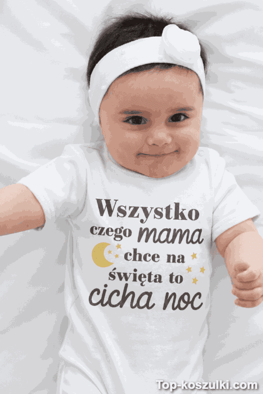 Śmieszne body niemowlęce cicha noc święta