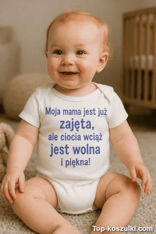 Śmieszne body niemowlęce ciocia wolna i piękna