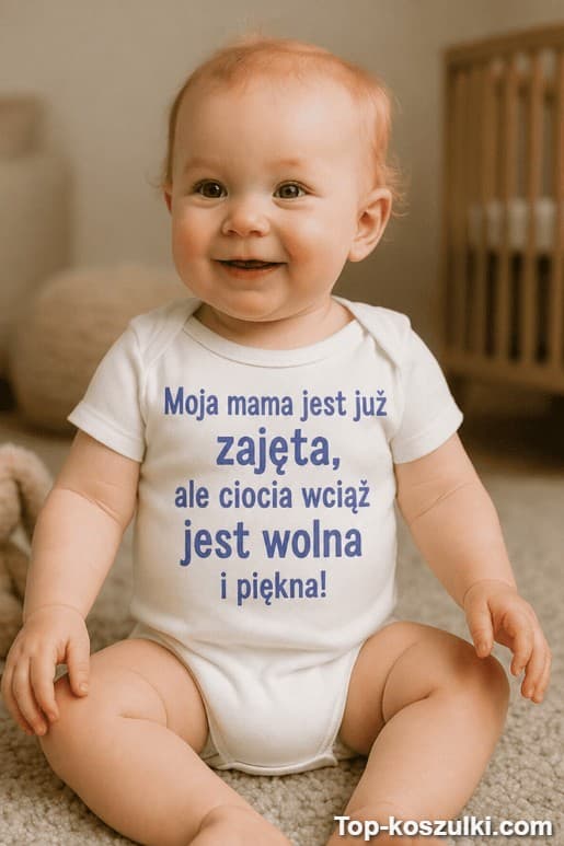 Śmieszne body niemowlęce ciocia wolna i piękna