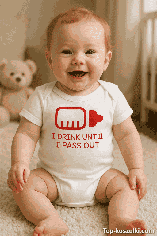 Śmieszne body niemowlęce I drink until I pass out
