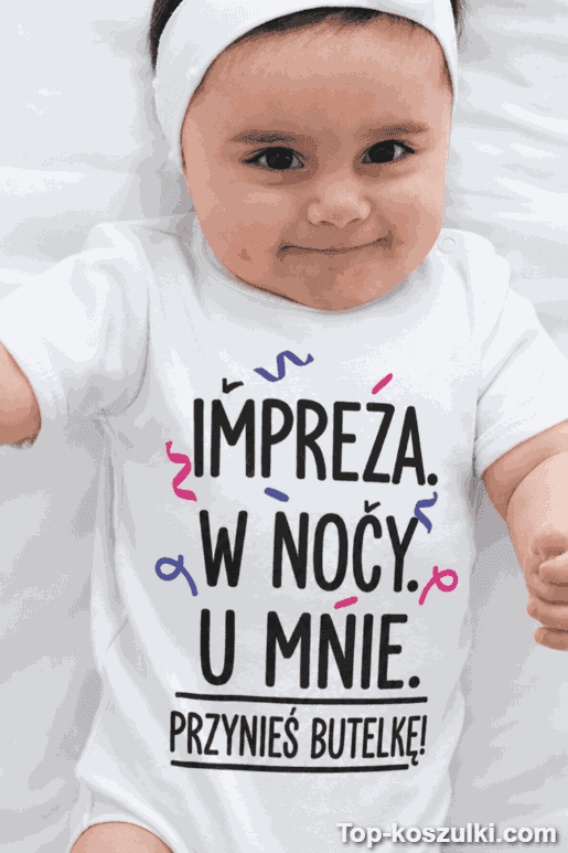 Śmieszne body niemowlęce impreza w nocy