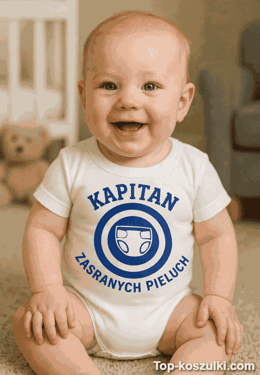 Śmieszne body niemowlęce kapitan zasranych pieluch
