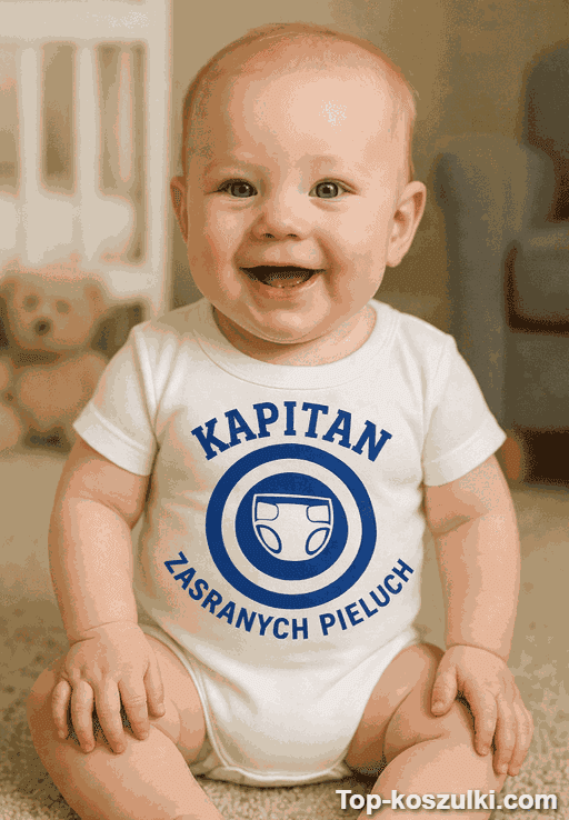 Śmieszne body niemowlęce kapitan zasranych pieluch