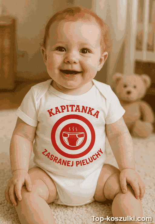 Śmieszne body niemowlęce kapitanka zasranej pieluchy