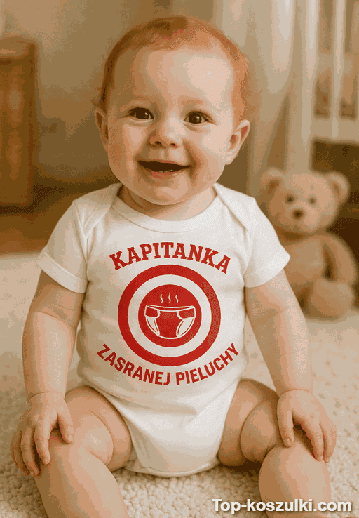 Śmieszne body niemowlęce kapitanka zasranej pieluchy
