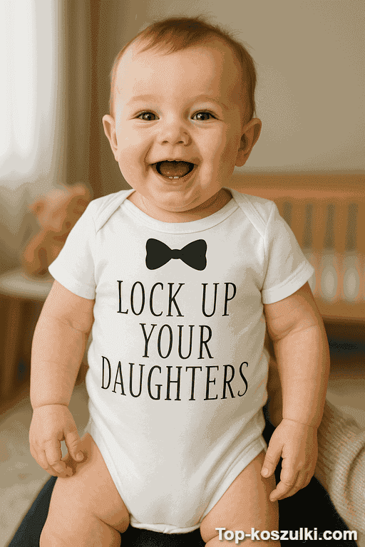 Śmieszne body niemowlęce lock up your daughters