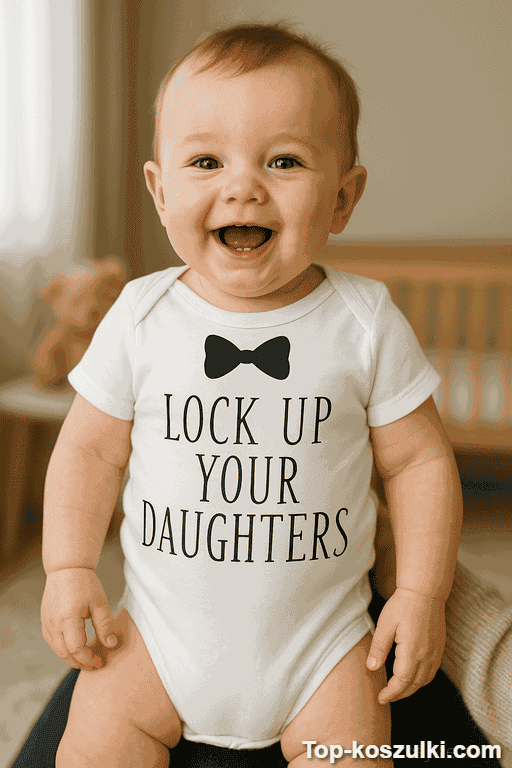 Śmieszne body niemowlęce lock up your daughters