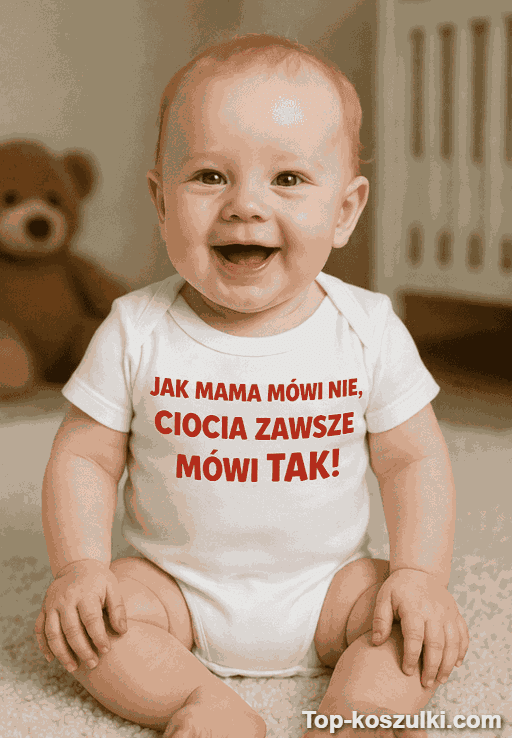 Śmieszne body niemowlęce mama nie ciocia tak