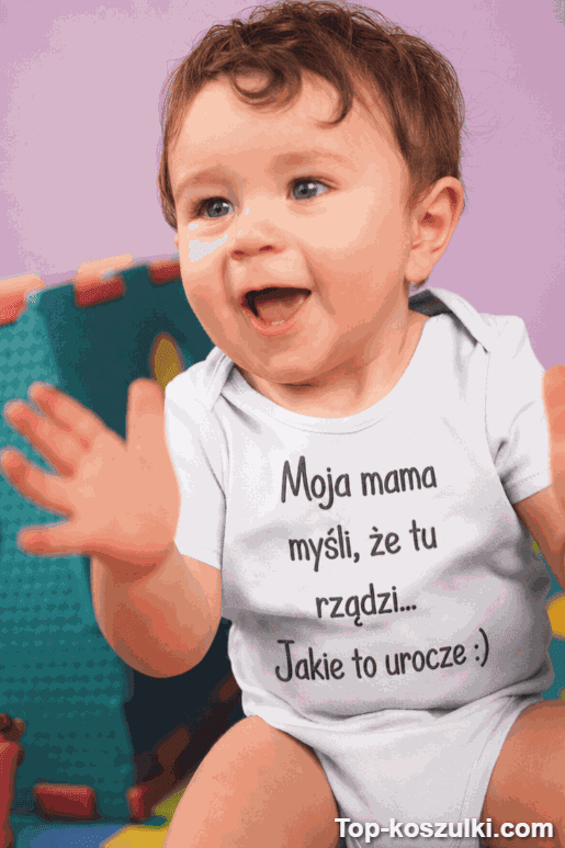 Śmieszne body niemowlęce mama tu rządzi