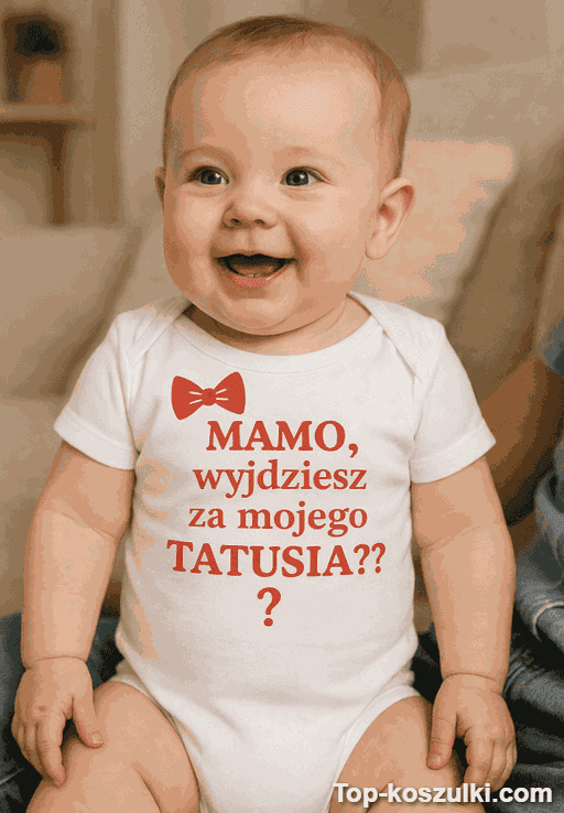 Śmieszne body mamo wyjdziesz za tatusia z własnym napisem