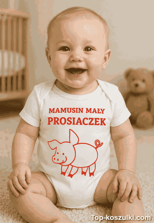 Śmieszne body niemowlęce mamusin mały prosiaczek