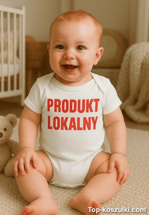 Śmieszne body niemowlęce produkt lokalny