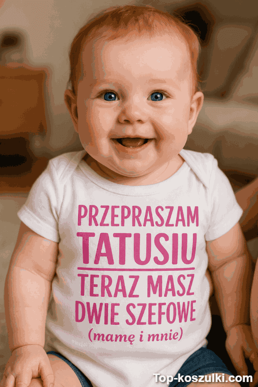 Śmieszne body niemowlęce przepraszam tato dwie szefowe