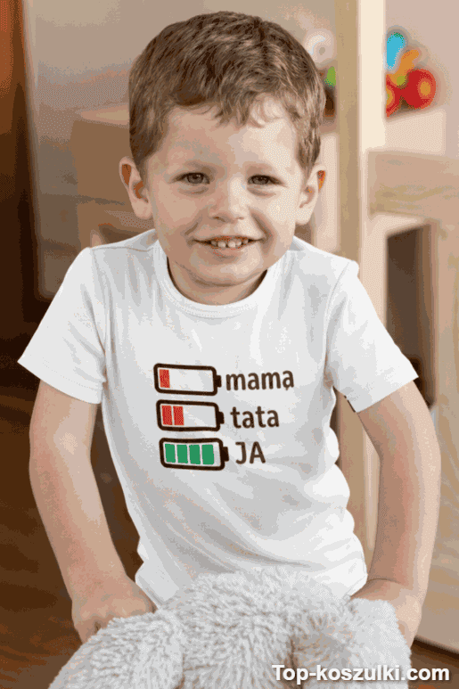 Śmieszne body niemowlęce pusta bateria mama tata