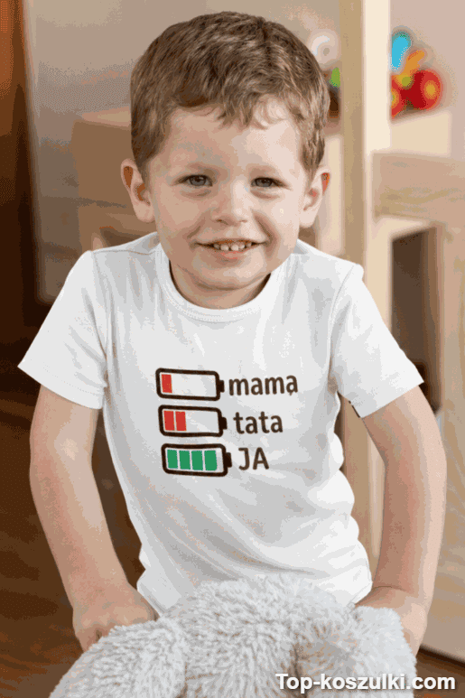 Śmieszne body niemowlęce pusta bateria mama tata