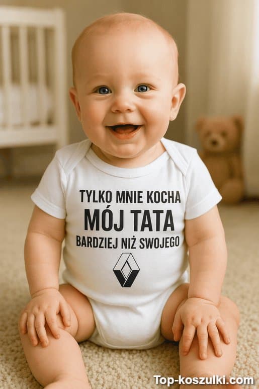 Śmieszne body niemowlęce tata kocha z dowolnym logo