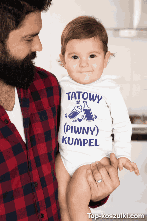 Śmieszne body niemowlęce tatowy piwny kumpel