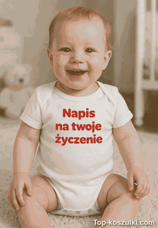 Śmieszne body niemowlęce z własnym napisem