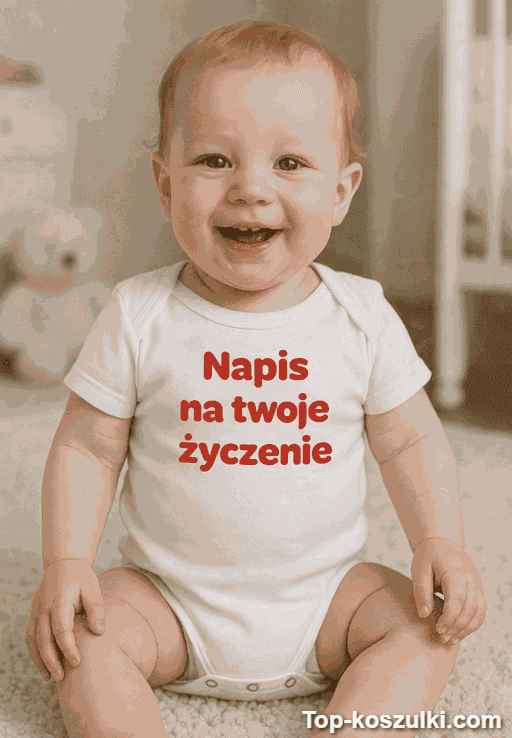 Śmieszne body niemowlęce z własnym napisem