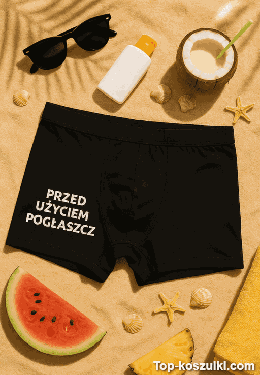 Śmieszne męskie bokserki przed użyciem pogłaszcz
