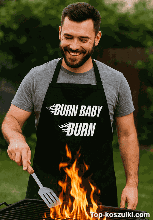 Śmieszny fartuch Burn Baby Burn