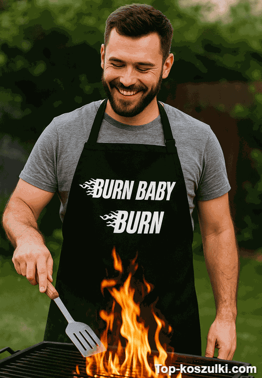 Śmieszny fartuch Burn Baby Burn