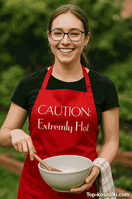Śmieszny fartuch caution extremly hot