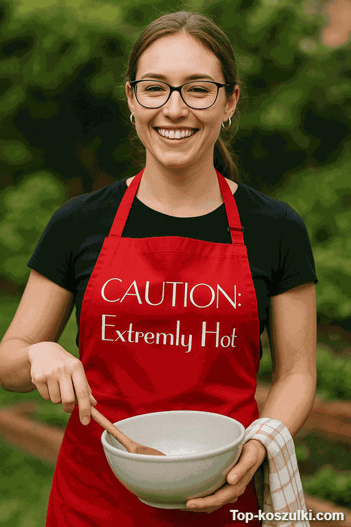 Śmieszny fartuch caution extremly hot
