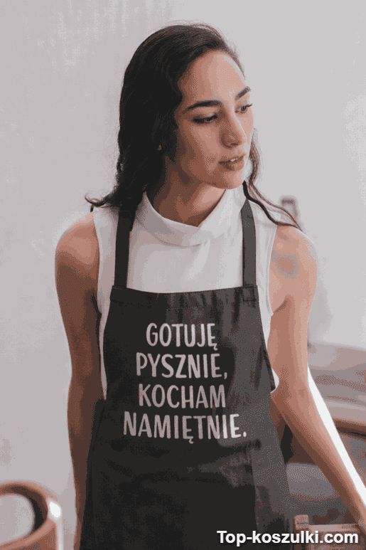 Śmieszny fartuch gotuję pysznie kocham namiętnie
