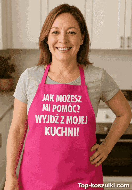 Śmieszny fartuch jak możesz mi pomóc z własnym napisem