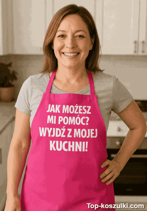 Śmieszny fartuch jak możesz mi pomóc z własnym napisem