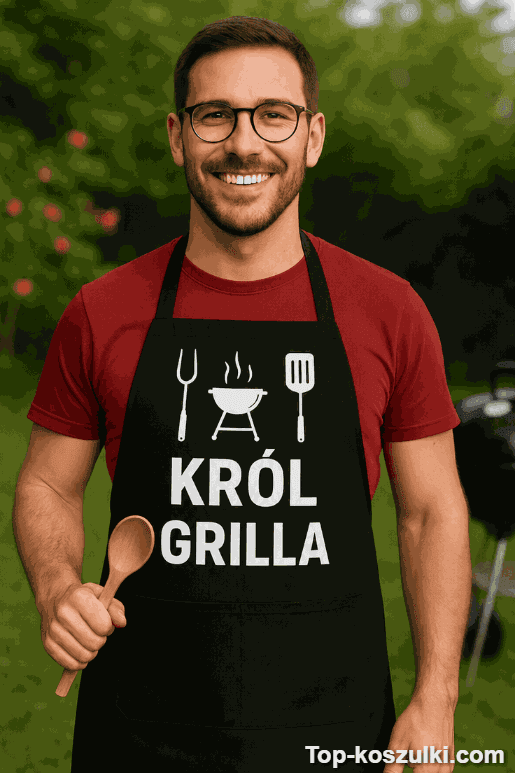 Śmieszny fartuch król grilla