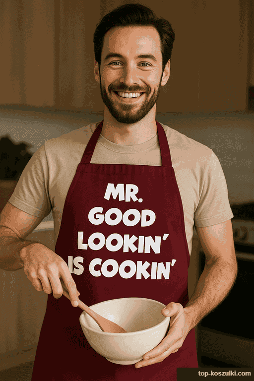 Śmieszny fartuch mr. good lookin' is cookin'