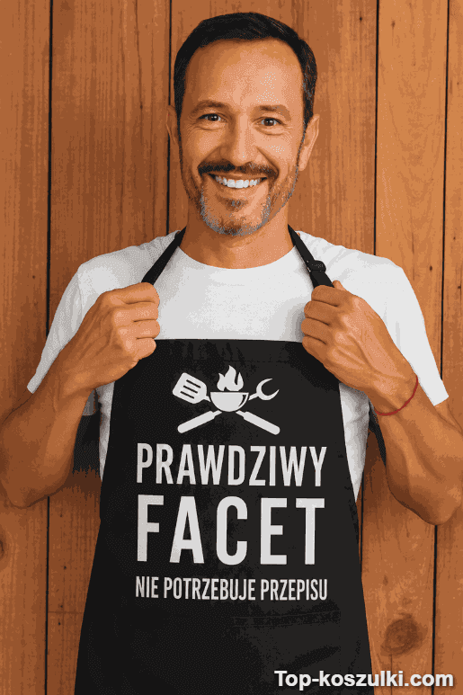 Śmieszny fartuch prawdziwy facet bez przepisu