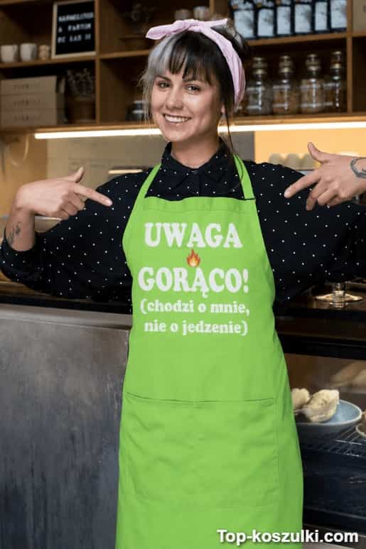 Śmieszny fartuch uwaga gorąco