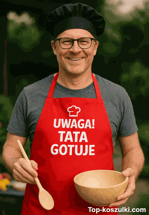 Śmieszny fartuch uwaga tata gotuje
