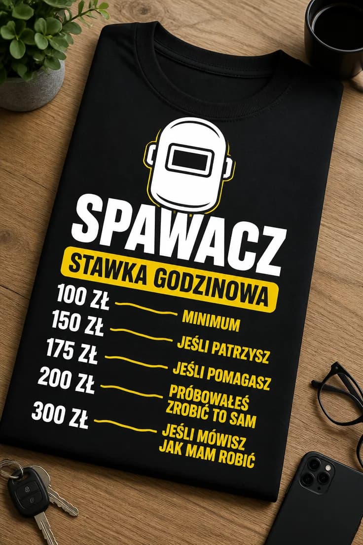 Koszulka spawacz stawka godzinowa – od 100 zł do 300 zł