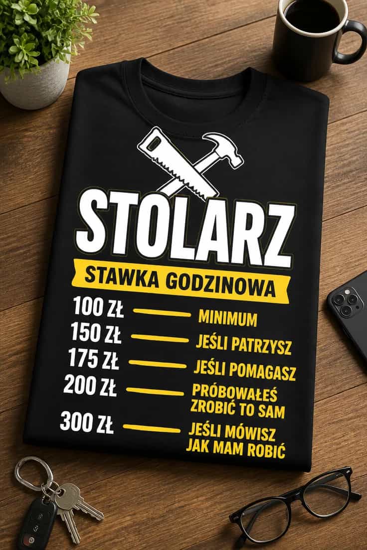 Koszulka stolarz stawka godzinowa z humorem