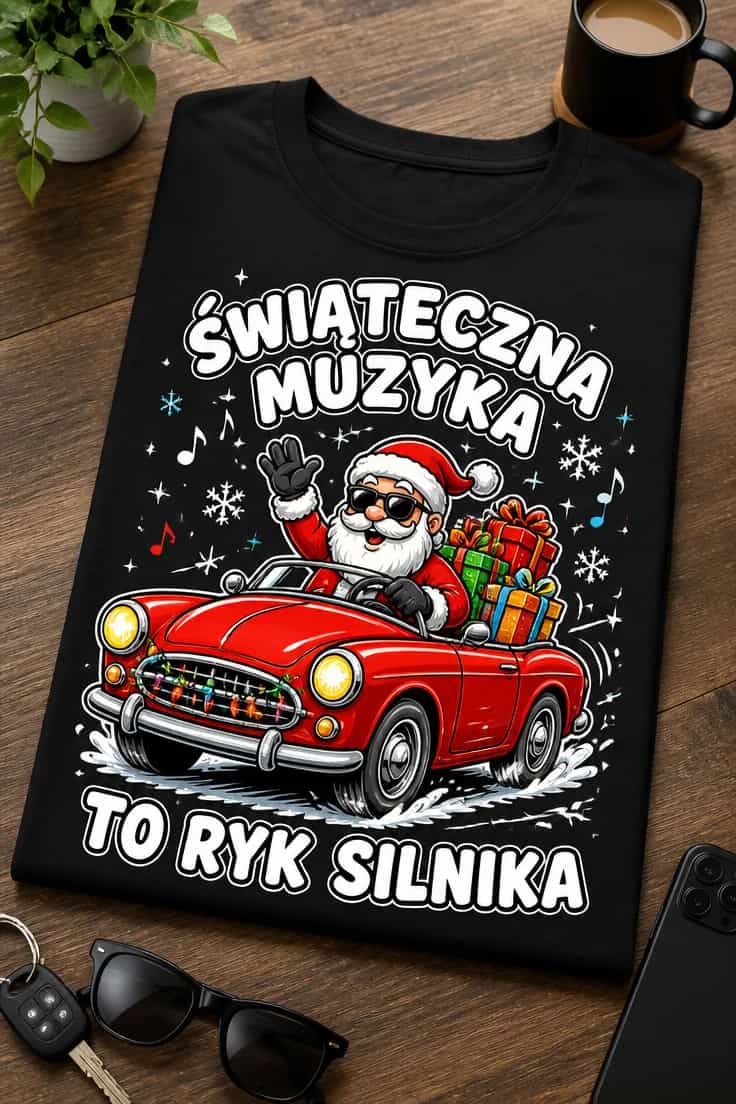 Koszulka dla kierowcy – Świąteczna Muzyka To Ryk Silnika