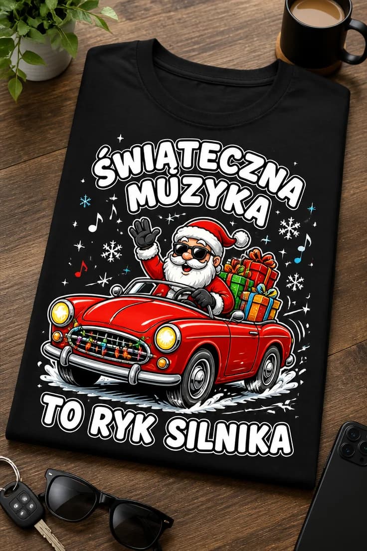 Koszulka dla kierowcy – Świąteczna Muzyka To Ryk Silnika