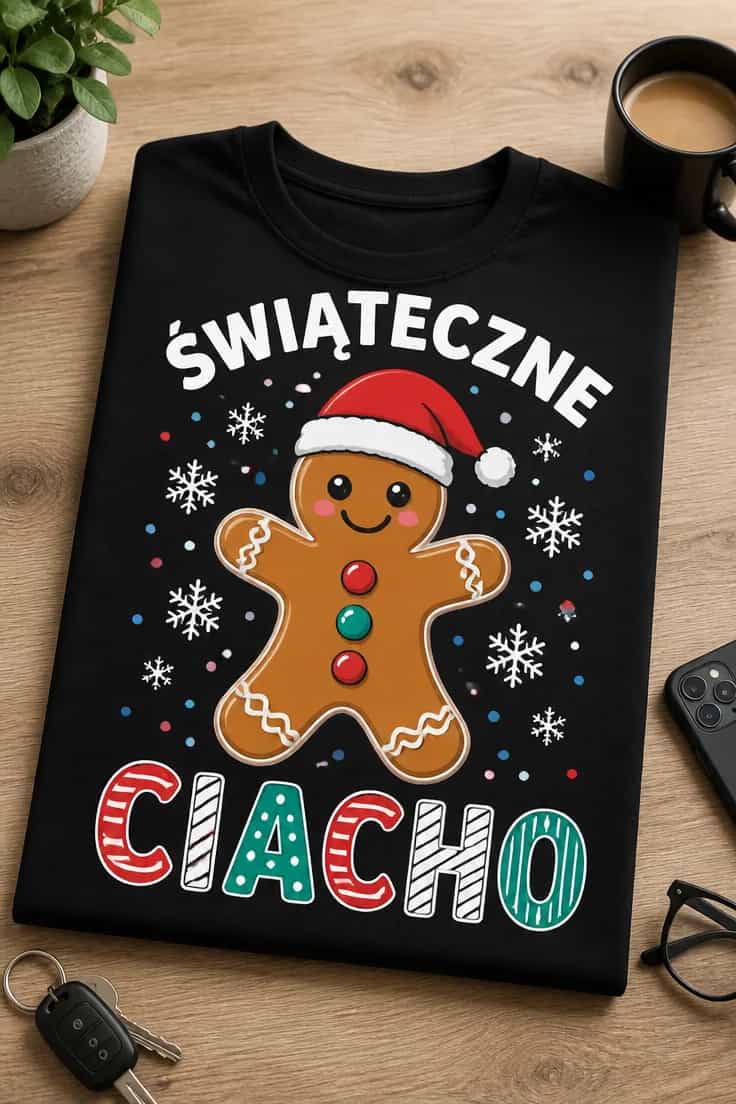 Koszulka z krótkim motywem 1-3 słowa – Świąteczne Ciacho