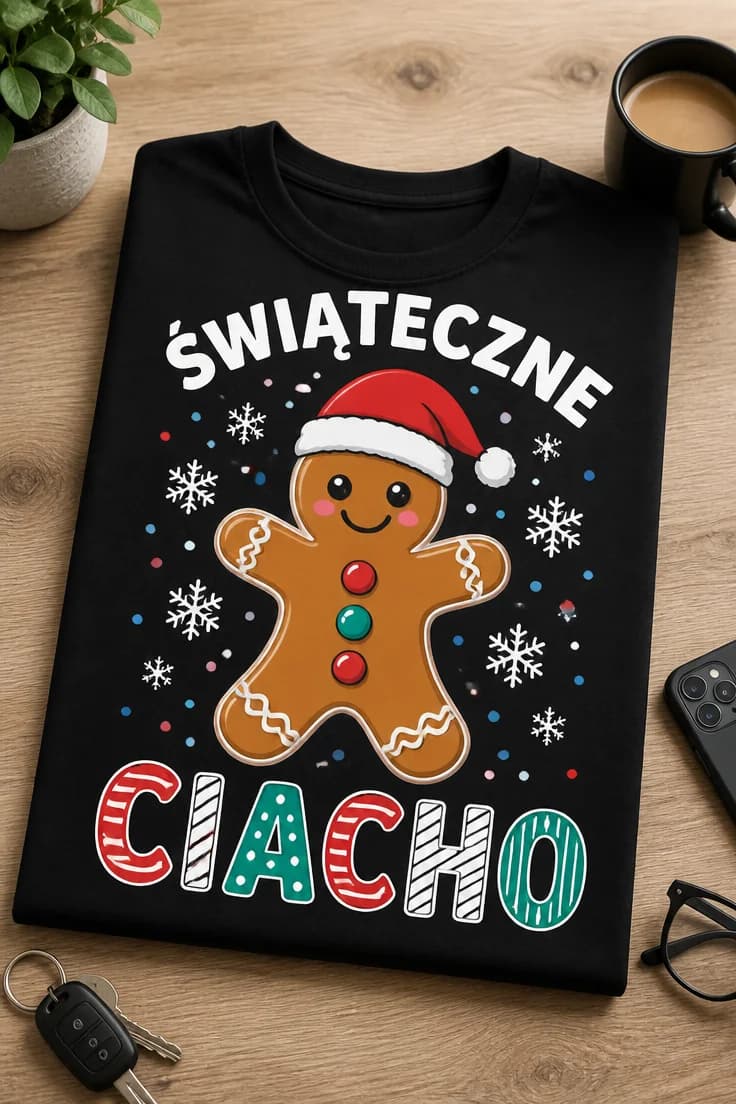Koszulka z krótkim motywem 1-3 słowa – Świąteczne Ciacho