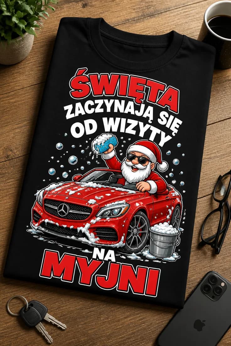 Koszulka dla kierowcy święta zaczynają się od myjni