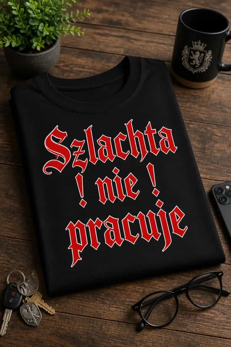 Koszulka z krótkim motywem – Szlachta ! nie ! pracuje
