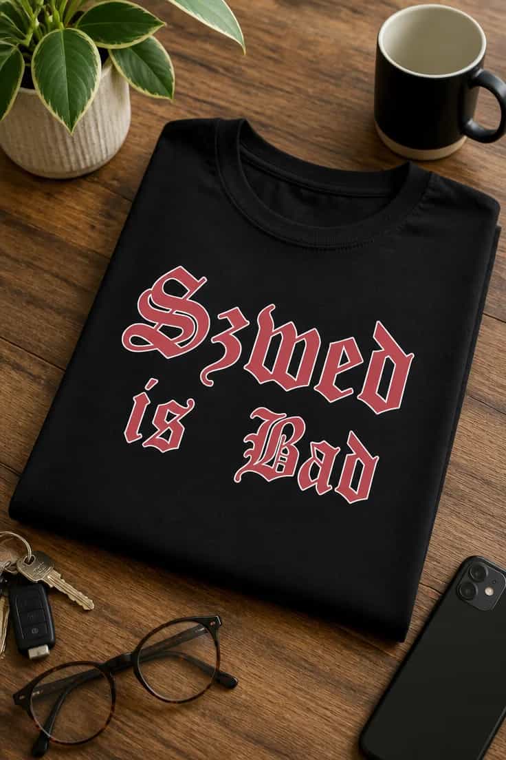 Koszulka z krótkim motywem – Szwed is Bad