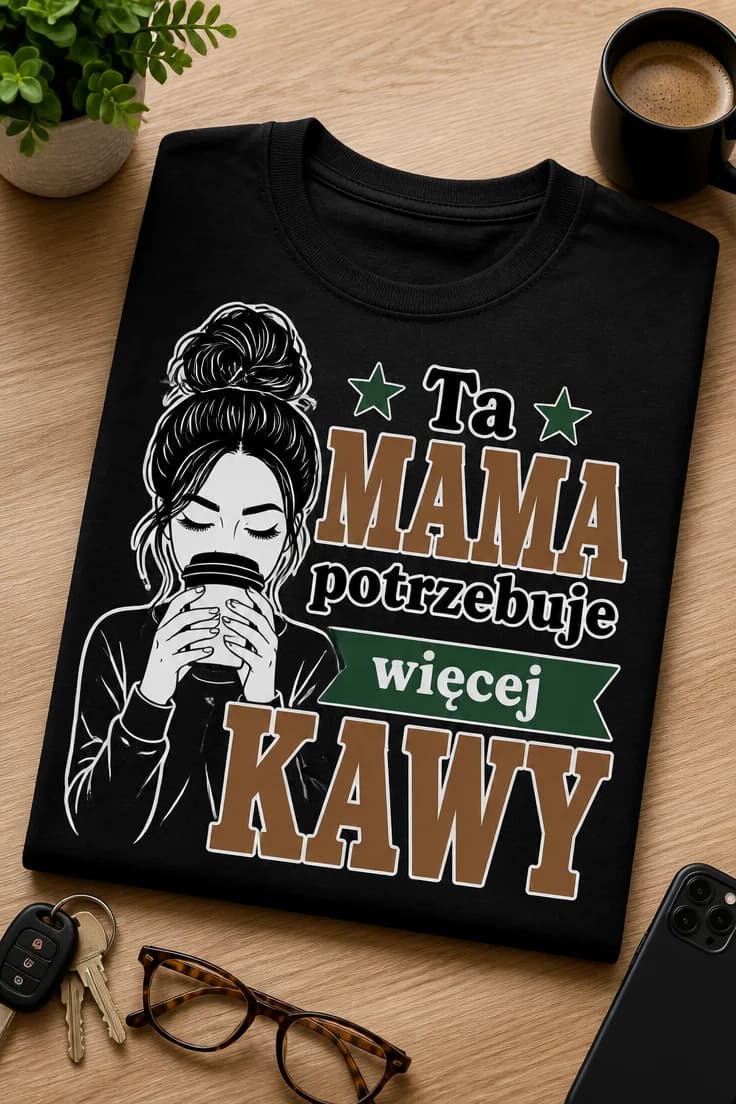 Koszulka dla mamy – Ta Mama potrzebuje więcej Kawy