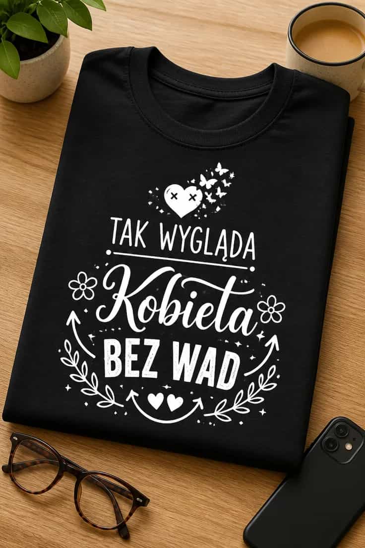 Koszulka dla kobiety – Tak Wygląda Kobieta Bez Wad