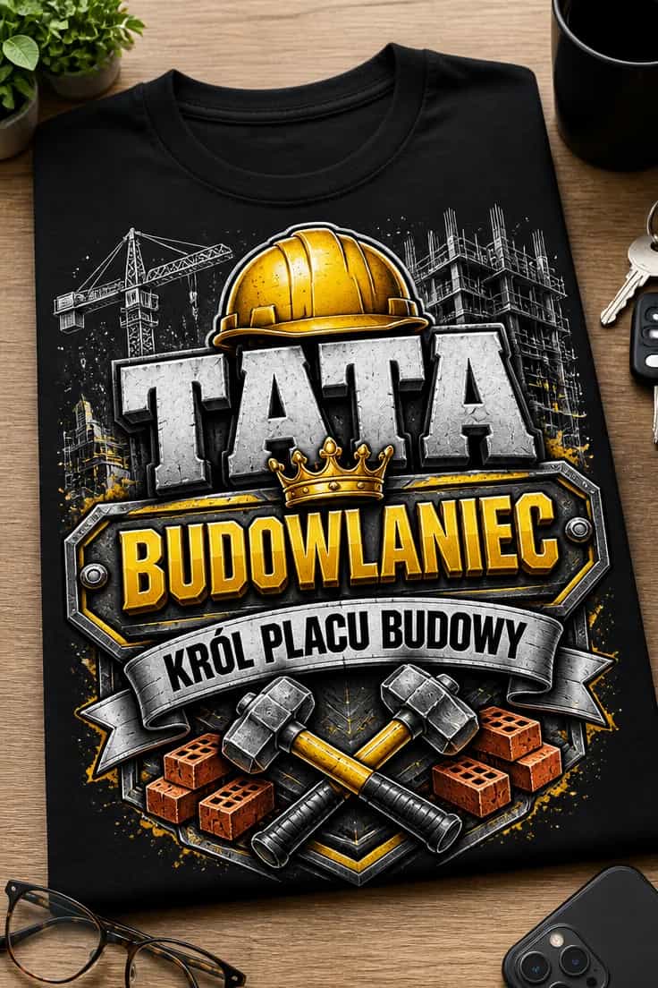 Koszulka tata budowlaniec król placu budowy